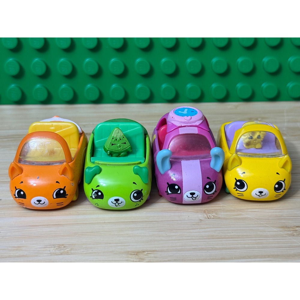 Shopkins Cutie Cars Die-Cast Lot OJ Cruiser Kiwi Watch Me Bloom Pineapple 4pc